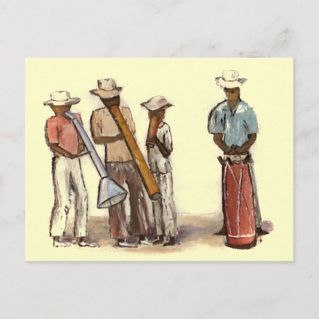 Haitian Street Musicians Postcard (Front)
