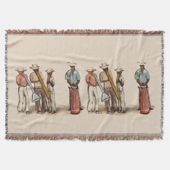 Haitian Street Musicians Throw Blanket (Front)