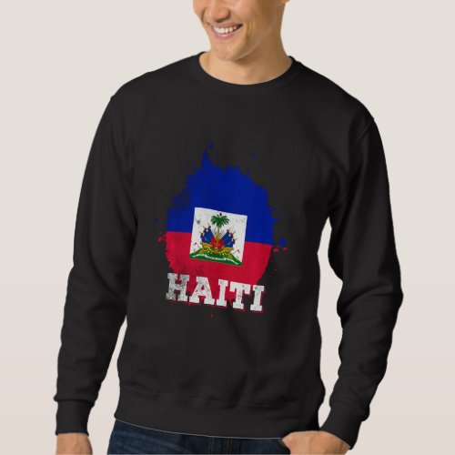 Haitian Vacation Haiti Flag Long Sleeve Sweatshirt