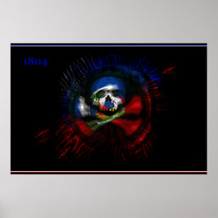 Haitian War Flag - DRAPO TOUSSAINT - Drapeau Noir Poster