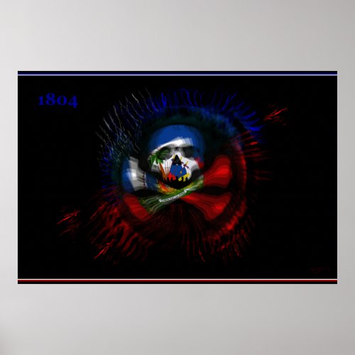 Haitian War Flag _ DRAPO TOUSSAINT _ Drapeau Noir Poster