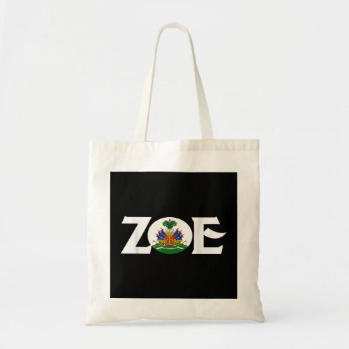 Haitian ZOE Pride Flag  Love Haiti Coat Of Arms Te Tote Bag