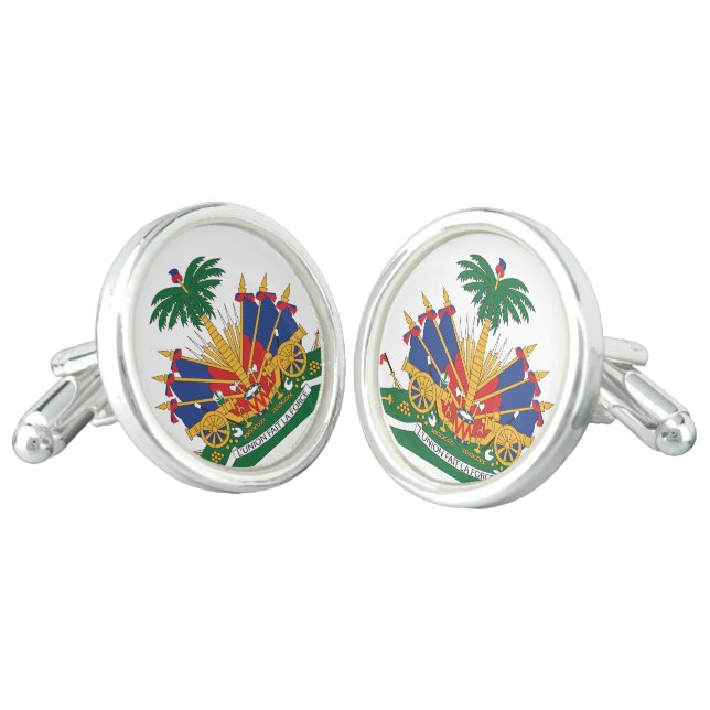 Haiti's Coat of arms Cufflinks (Angled)