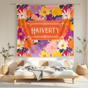 Haiverty Crowded Blooms Modern Floral Fleece Blanket