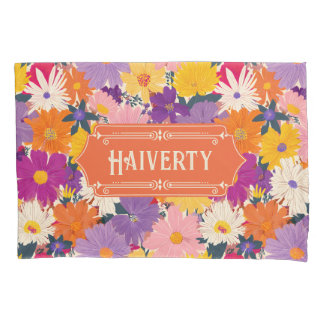 Haiverty Crowded Blooms Modern Floral Pillow Case