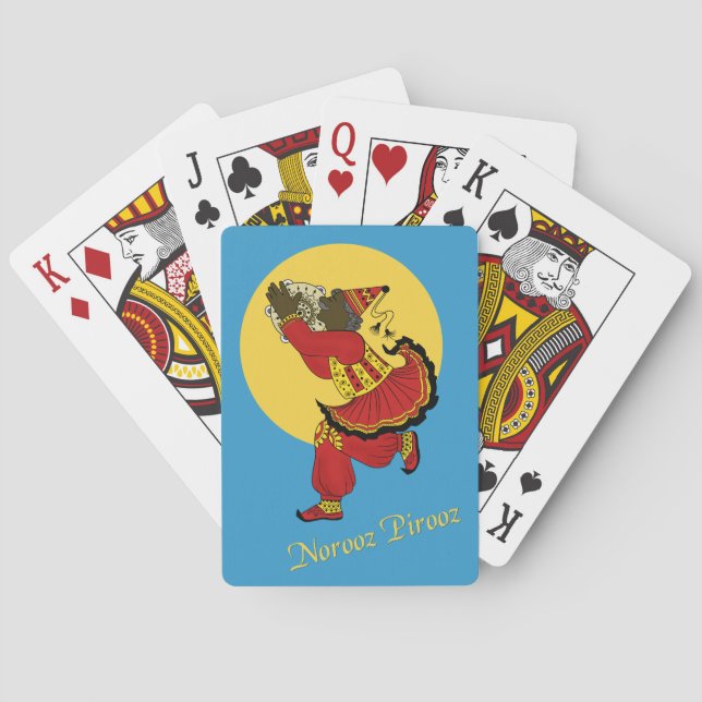 Haji Pirooz Blue Sky Persian New Year Poker Cards (Back)