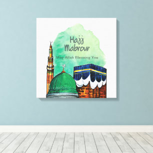 Hajj Mabrour, Holy Kaaba in Mecca Saudi Arabia Canvas Print