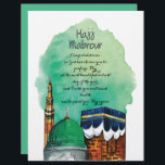 Hajj Mabrour, Holy Kaaba in Mecca Saudi Arabia Letterhead<br><div class="desc">This design is suitable for congratulating friends and family on the Hajj season
The Holy Kaaba in Mecca,  Saudi Arabia,  hand-drawn with a green background and the phrase Hajj Mabroor written in a distinctive handwriting.
and The congratulatory text is fully editable.</div>
