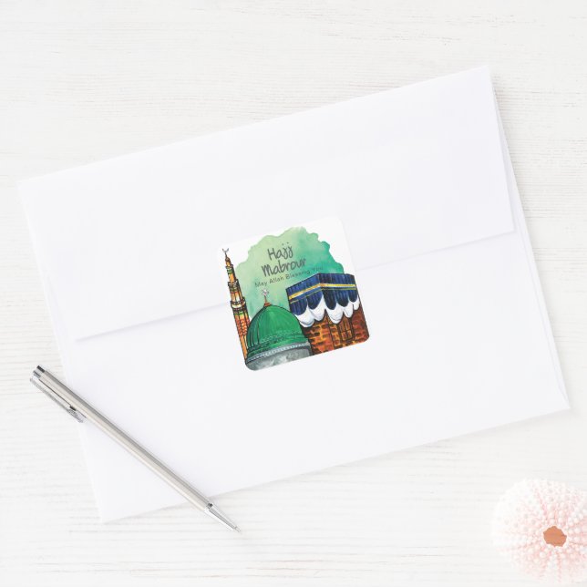 Hajj Mabrour, Holy Kaaba in Mecca Saudi Arabia Square Sticker (Envelope)