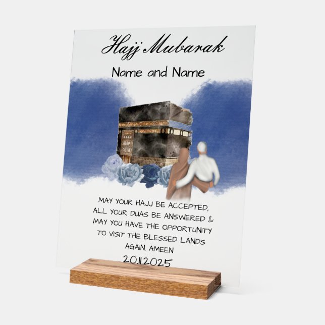 Hajj Mubarak acrylic  Acrylic Sign (Angle)