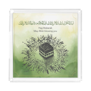 Hajj Mubarak, Holy Kaaba in Mecca Saudi Arabia Acrylic Tray