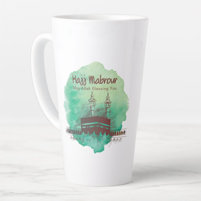 Hajj Mubarak, Holy Kaaba in Mecca Saudi Arabia Latte Mug (Left Angle)