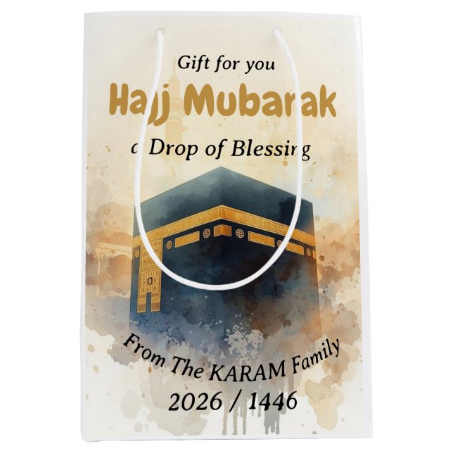 Hajj Mubarak Personalized gift  For Hajj Medium Gift Bag (Front)