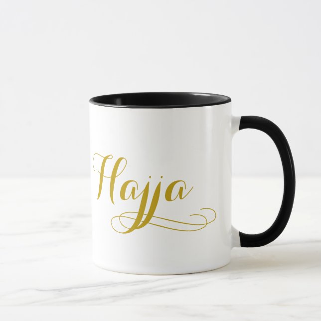 Hajj Mug for women with the word "Hajja" (Right)