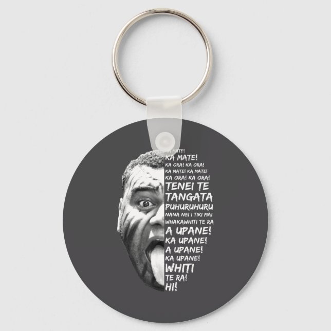 Haka New Zealand Maori New Zealand Fans Rugby  Keychain (Front)