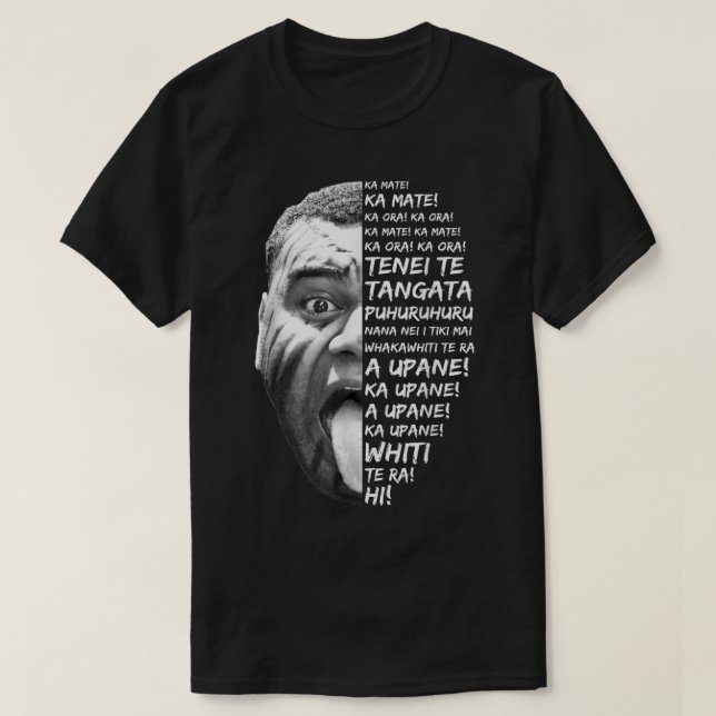 Haka New Zealand Maori New Zealand Fans Rugby  T-Shirt (Design Front)