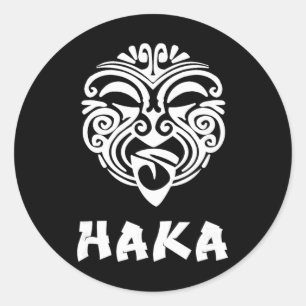 Haka New Zealand Rugby Fans Maori Haka Dance Classic Round Sticker