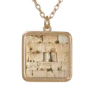 HaKotel - The Western Wall In Jerusalem Gold Plated Necklace
