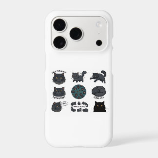 Haku The Grumpy Black Cat Sticker Pack iPhone 17 Pro Case