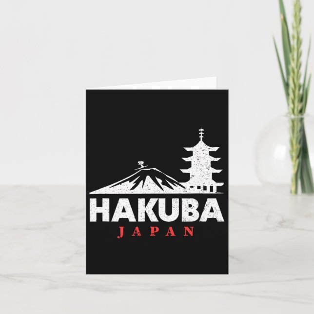 Hakuba Japan Ski Resort Retro Skiing Snowboarding  Card (Front)