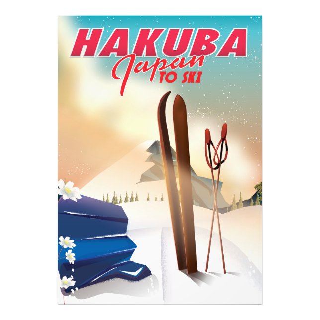 Hakuba Japanese travel poster. Photo Print (Front)