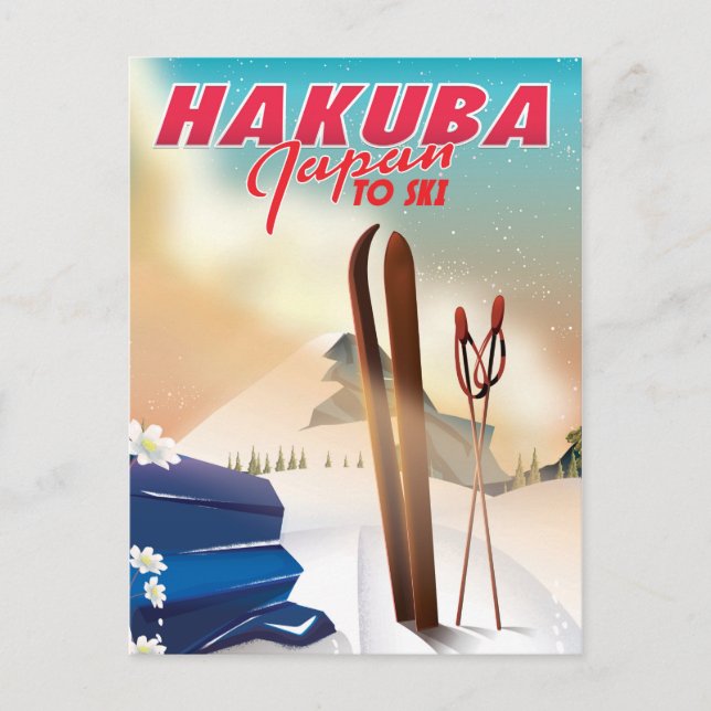 Hakuba Japanese travel poster. Postcard (Front)