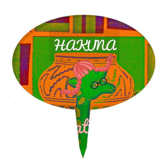 Hakuna Giraffe Art Print Cake Topper (Front)