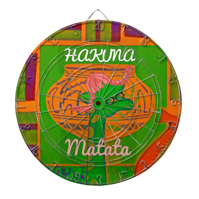 Hakuna Giraffe Art Print Dart Board (Front)