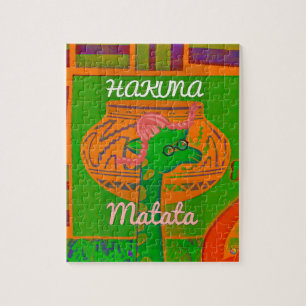 Hakuna Giraffe Art Print Jigsaw Puzzle