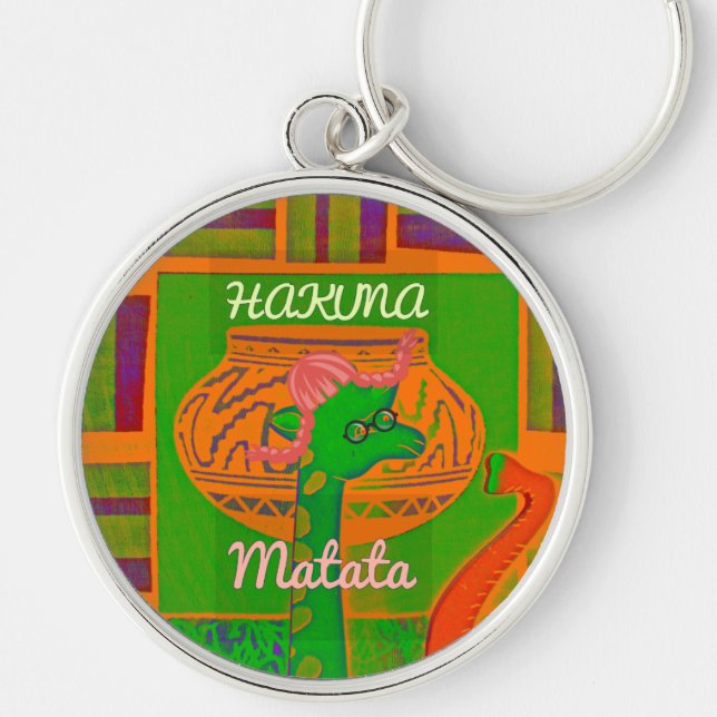 Hakuna Giraffe Art Print Keychain (Front)