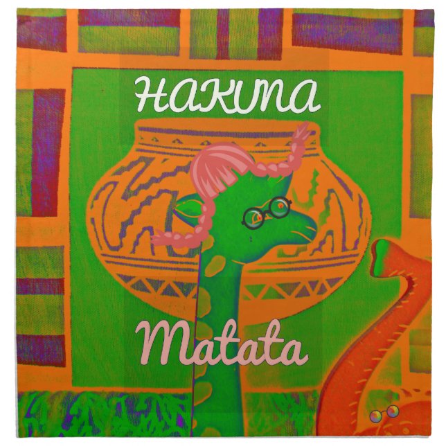 Hakuna Giraffe Art Print Napkin (Front)