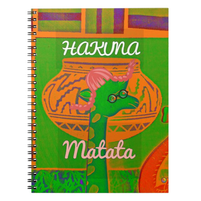 Hakuna Giraffe Art Print Notebook (Front)