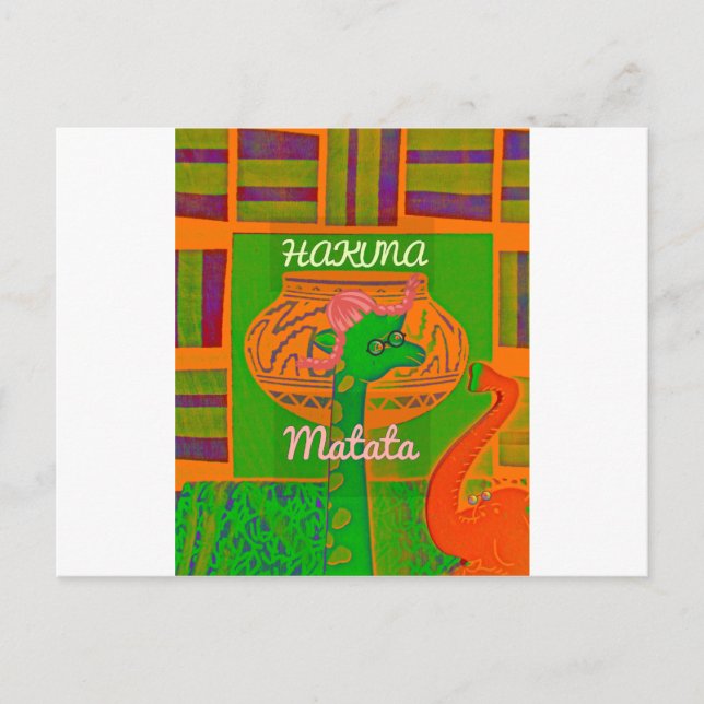 Hakuna Giraffe Art Print Postcard (Front)