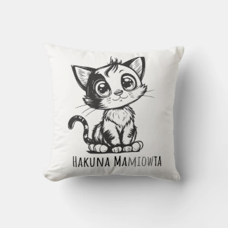 Hakuna Mamiowta Throw Pillow