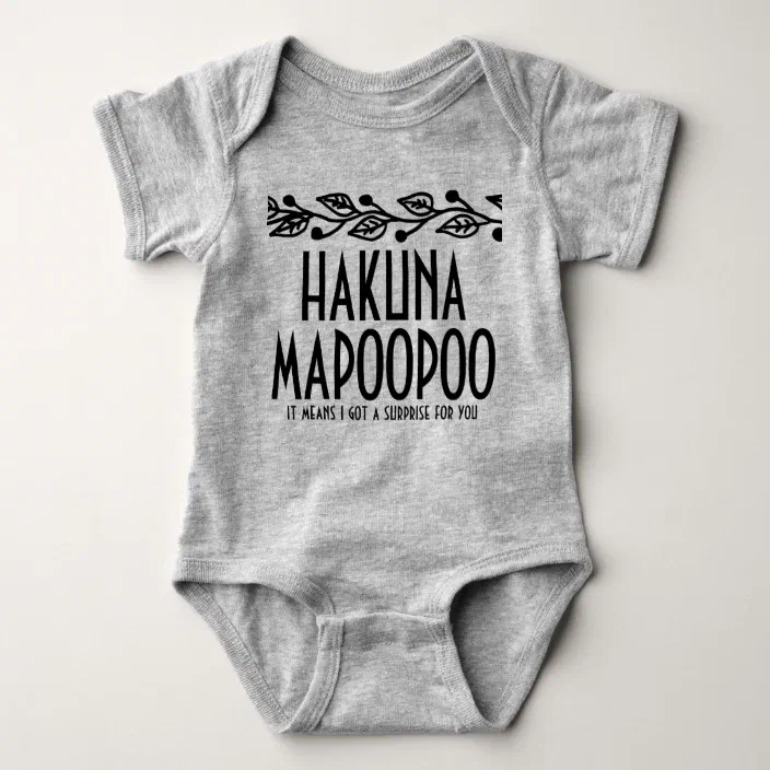 AW Fashions Hakuna Mapoopoo Movie Parody and Funny Translation Cute One-Piece Infant Baby Bodysuit