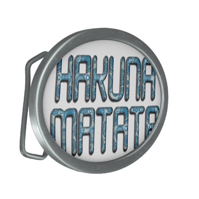 Hakuna Matata 3D Art Print Belt Buckle (Front Left)