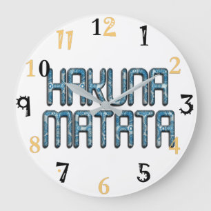 Hakuna Matata 3D Art Print Large Clock