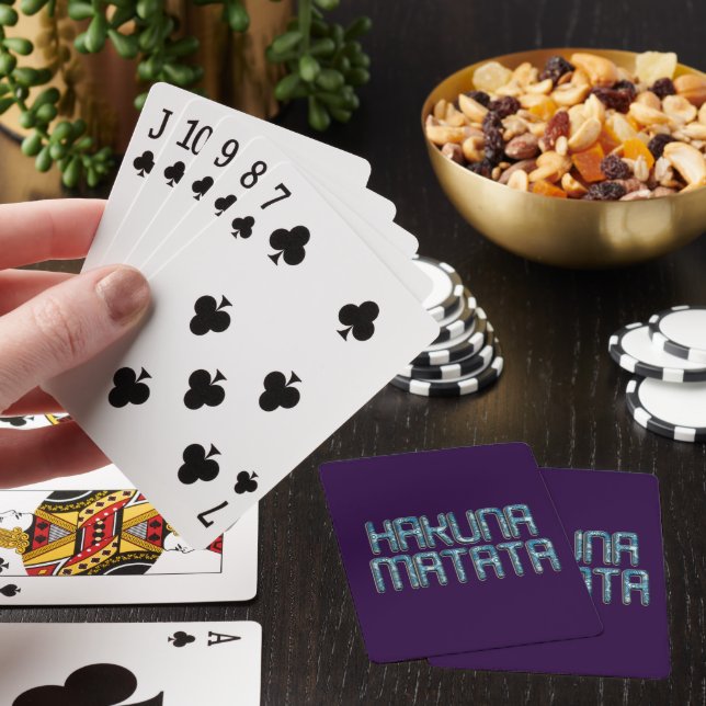 Hakuna Matata 3D Art Print Poker Cards (In Situ)