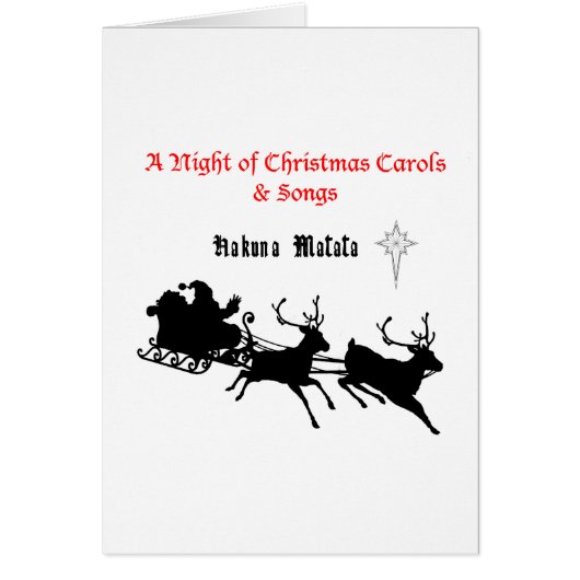 HAKUNA Matata a Night of Christmas Carols & Songs (Front)