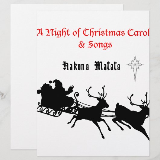 HAKUNA Matata a Night of Christmas Carols & Songs (Front/Back)