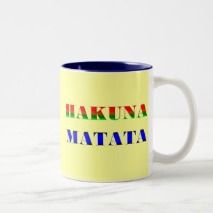Hakuna Matata/African Phrase for "No Worries" Gift Two-Tone Coffee Mug