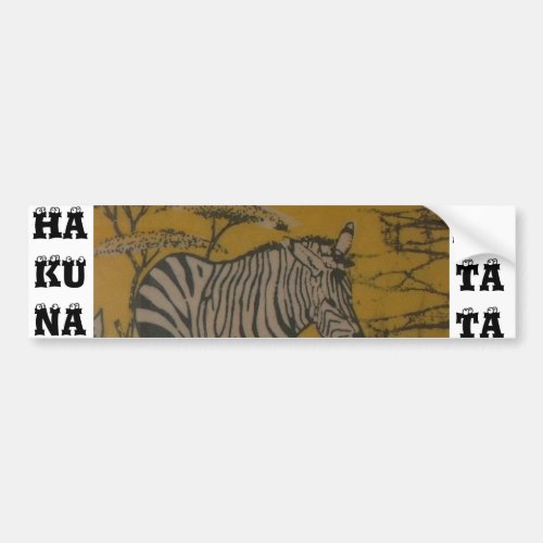 Hakuna Matata African Safari Customize Image Bumper Sticker