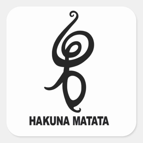 Hakuna Matata _ African Symbol Square Sticker