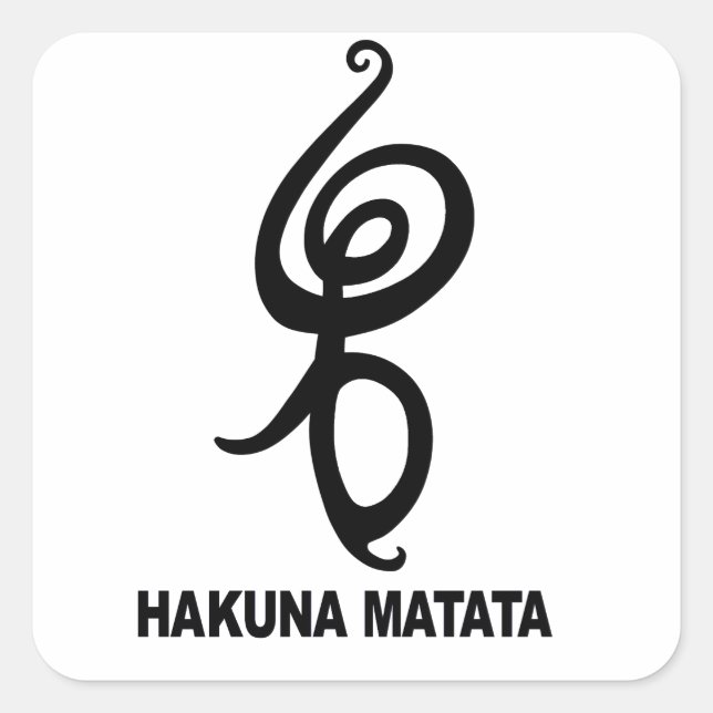 Hakuna Matata - African Symbol Square Sticker (Front)
