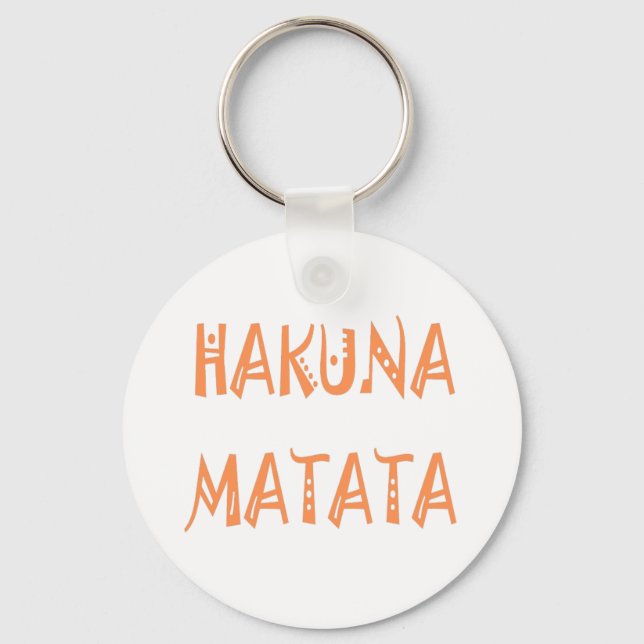 Hakuna Matata – African Tribal Text Art Keychain (Front)
