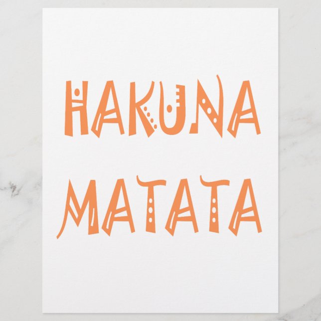 Hakuna Matata – African Tribal Text Art Letterhead (Front)