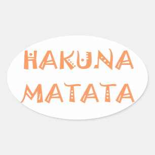 Hakuna Matata – African Tribal Text Art Oval Sticker