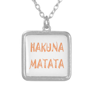Hakuna Matata – African Tribal Text Art Silver Plated Necklace