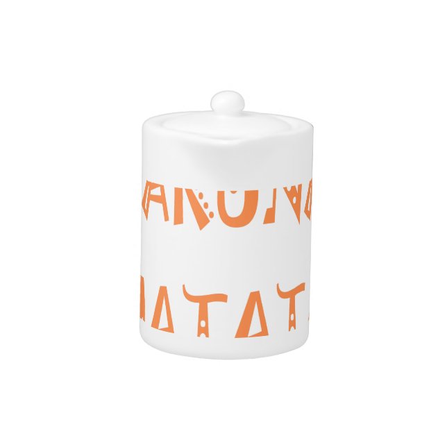 Hakuna Matata – African Tribal Text Art Teapot (Front)