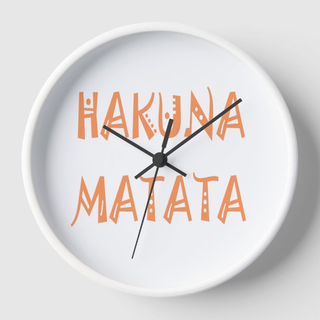 Hakuna Matata – African Tribal Text Art Wall Clock (Front)